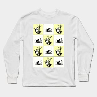 Pandas Checker - Yellow Long Sleeve T-Shirt